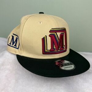 New Era 9FIFTY MDB Maison de Bouchard Snapback Hat Tan Black Mens OSFM Cap